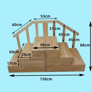 兒童發(fā)育康復(fù)訓練篩查智測評估專用雙向迷你實木扶梯木樓梯步梯